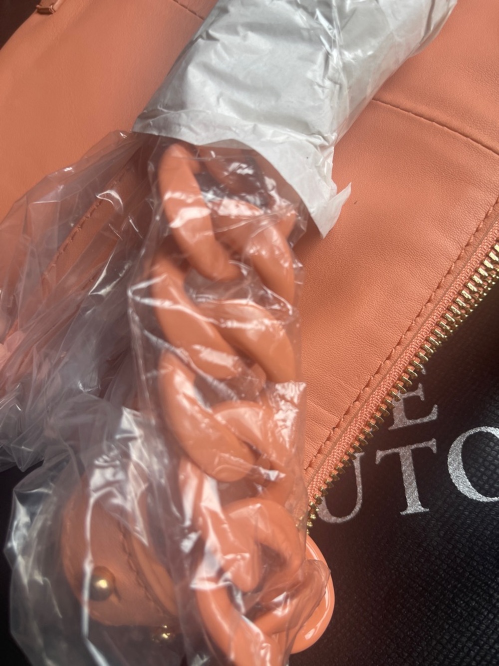 NEW VINCE CAMUTO WOVEN LEATHER CROSSBODY TOP ZIP w CHAIN ADYNA MELON w DUST BAG - Picture 14 of 16